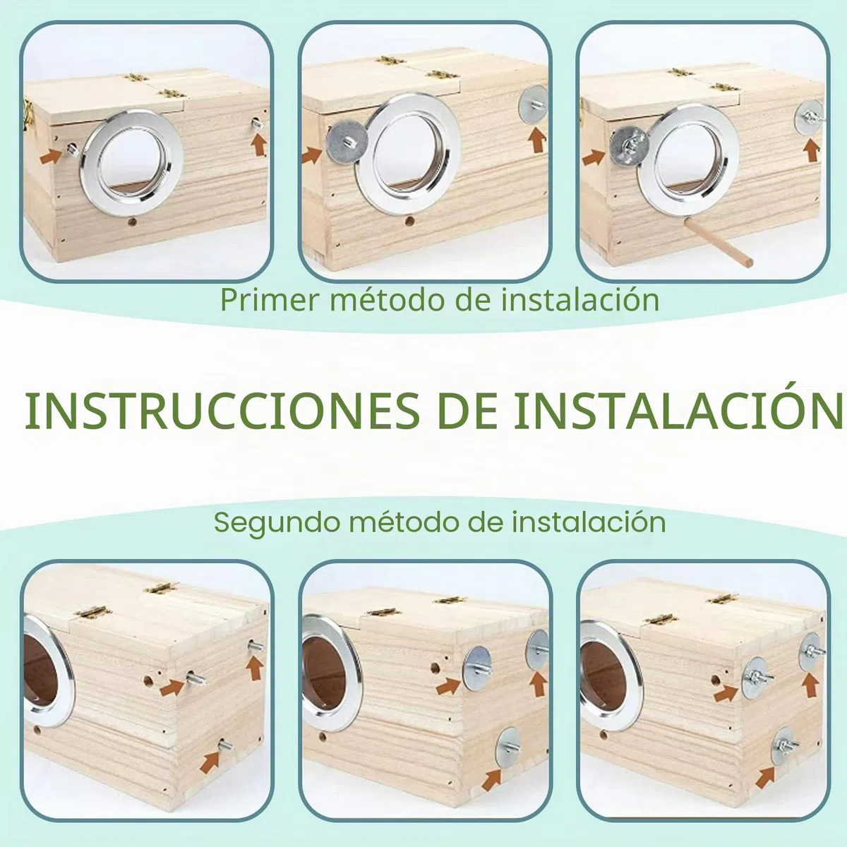 Caja De Cría De Pájaros, Diseño TransparenteCaja de Nido de Pájaros de Madera, Nido cría para Aves Natural, Ventana de Visión Clara de Loro, para Agapornis, Loros de Cacatúas, 19,5 x 12 x 12 cm