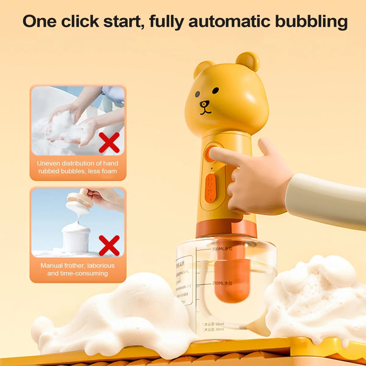 Dog Shampoo Foamer Sprayer - Dog Soap Dispenser | Dogs Shampoo Sprayers | Pet Shampoos Sprayer | Bear Shape Conditioner Foamer For Bathing Coat Maintenance Shedding Season Spa Care