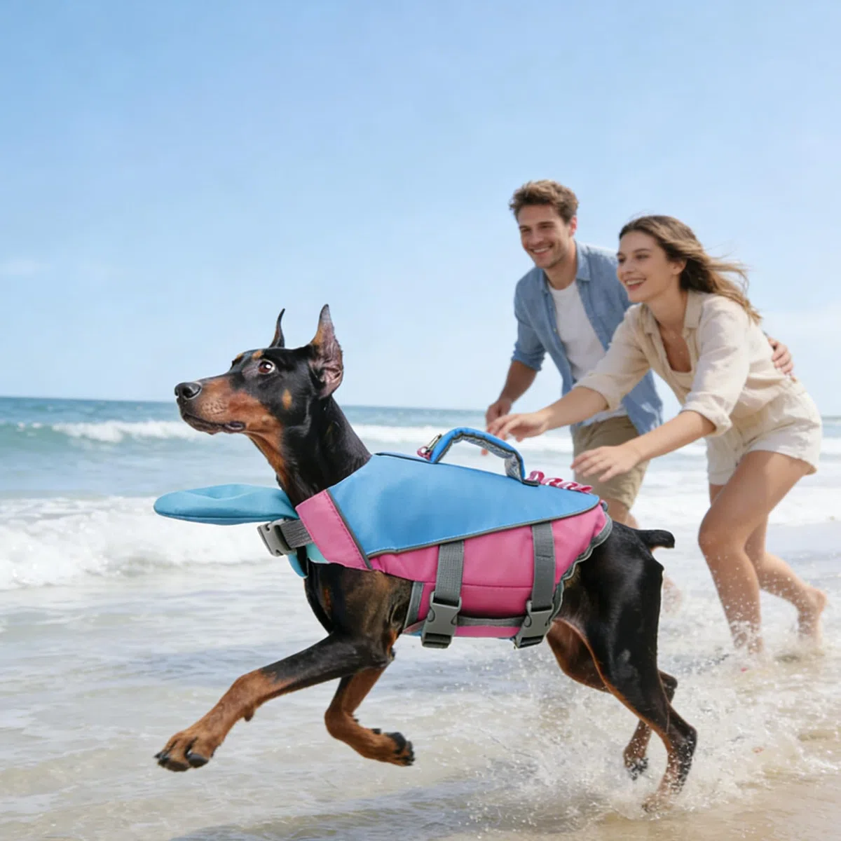 Chaleco Salvavidas para Perros | Ajustable y Desmontable con Reflectante - Chaleco Flotador para Perro en, Piscina, Lago, Río, Playa | para Razas pequeñas Grandes Exteriores Camping Piscina Playa Lag