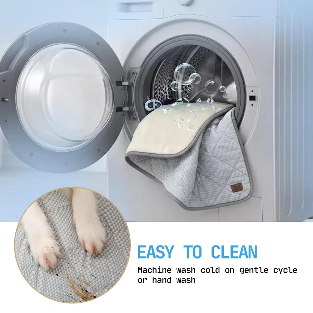 Manta Enfriadora de Doble Cara para Perros: Fresca con Q-MAX>0.4 por un Lado y Suave por el Otro. Alfombra Refrescante Impermeable y Lavable para Sofá, 60x47 cm, Ideal para Mascotas Pequeñas.