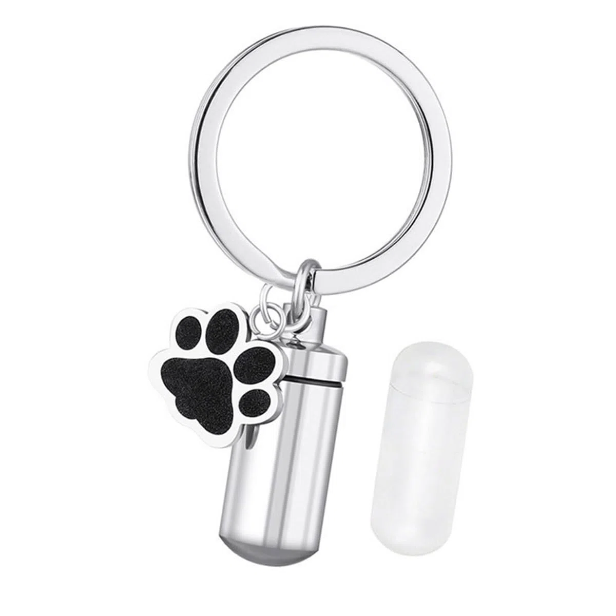 Pet Urn Keyring, Pet Paw Ashes Memorial Keychain, Cat Cremation Ashes Memorial Jewellery Animal Hair Dog Paw Keepsake Pendant