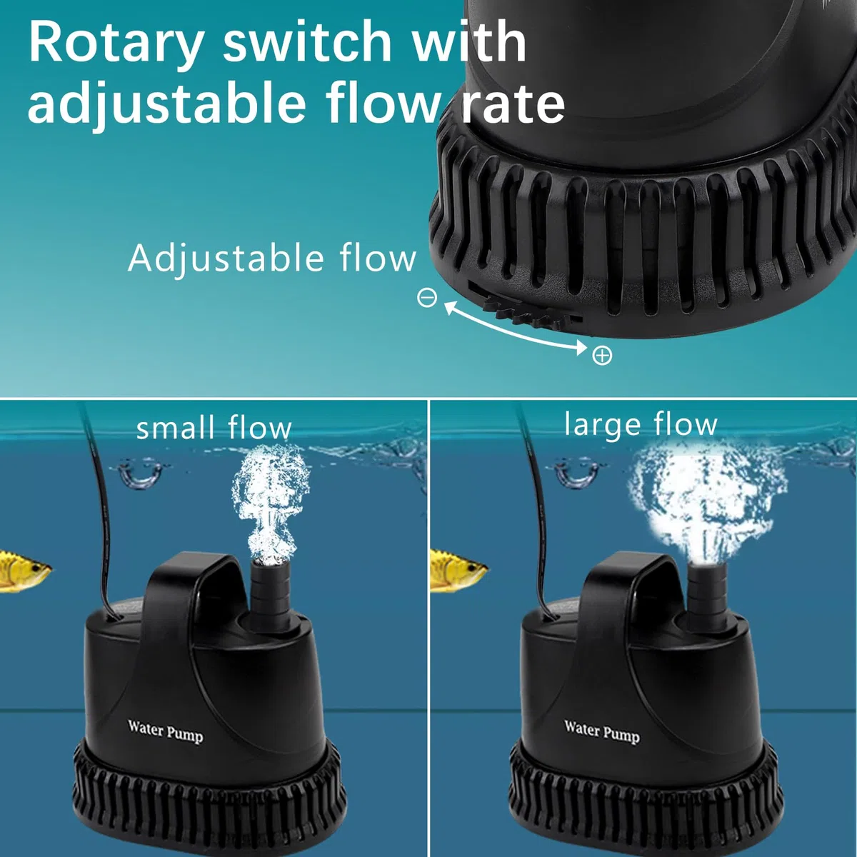 EXLECO Bomba Aguas Sucias Bomba Sumergible 800L/H 15W 220V Achique Agua Pequeña Fuente Exterior Presion de Agua para Piscina Estanque Jardin con 2M Cable 1 Manguera 2 Boquillas