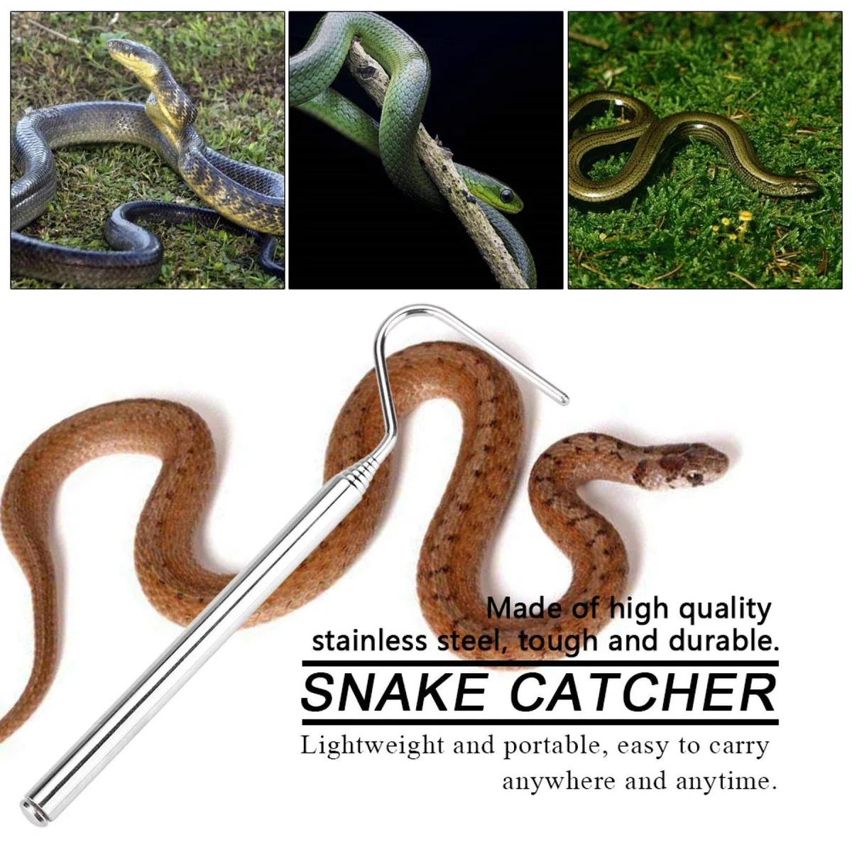 VBESTLIFE Gancho De Serpiente Extensible Portátil Herramienta De Manejo De Serpientes Gancho De Serpiente para Mascota Juguete De Serpiente Mango Antideslizante
