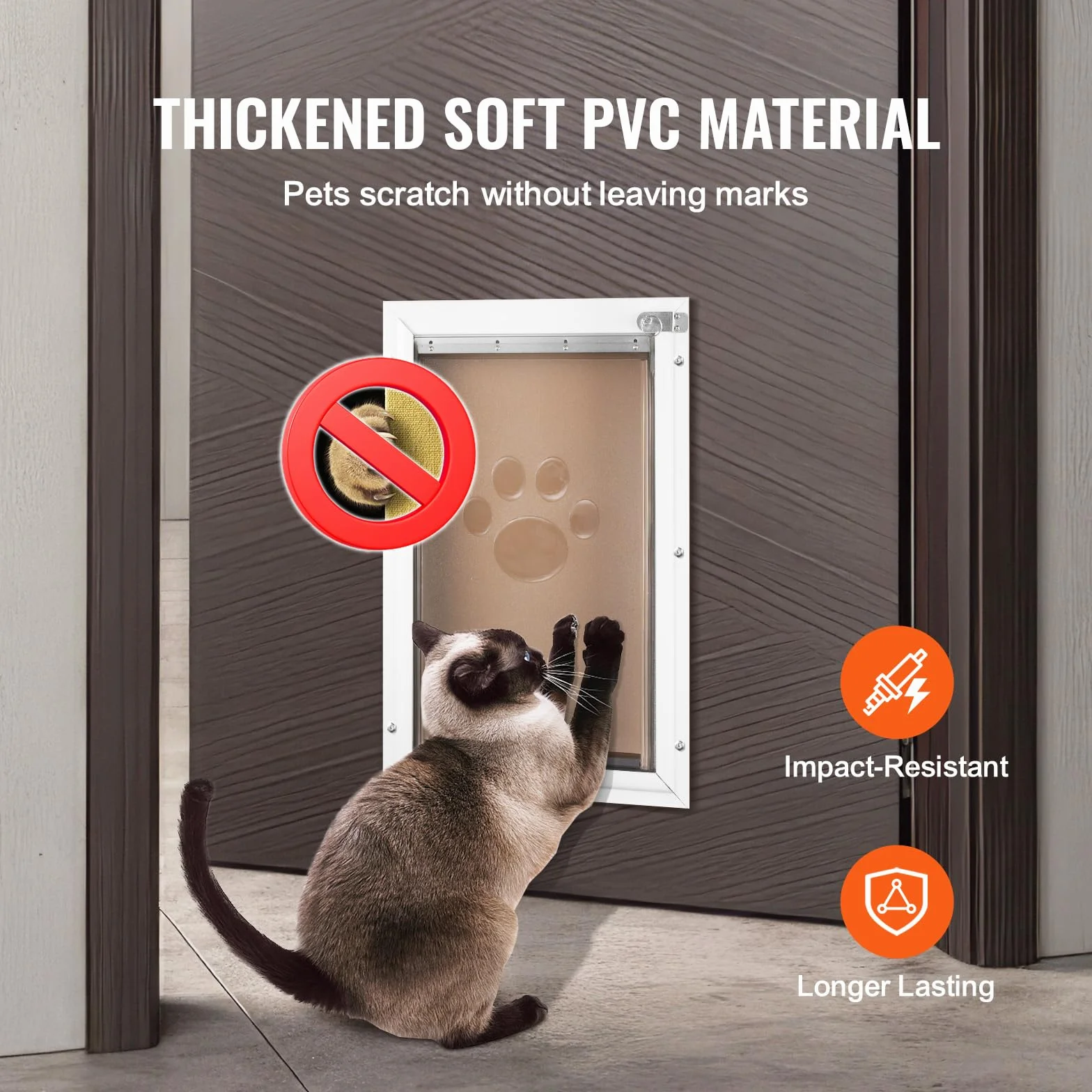 VEVOR Puerta para Mascotas de Repuesto de 209,6 x 311,2 mm, Compatible con Puertas para Mascotas con Solapa, Puerta para Perros de Repuesto de PVC Grueso con Tira Magnética Larga, Tamaño Mediano