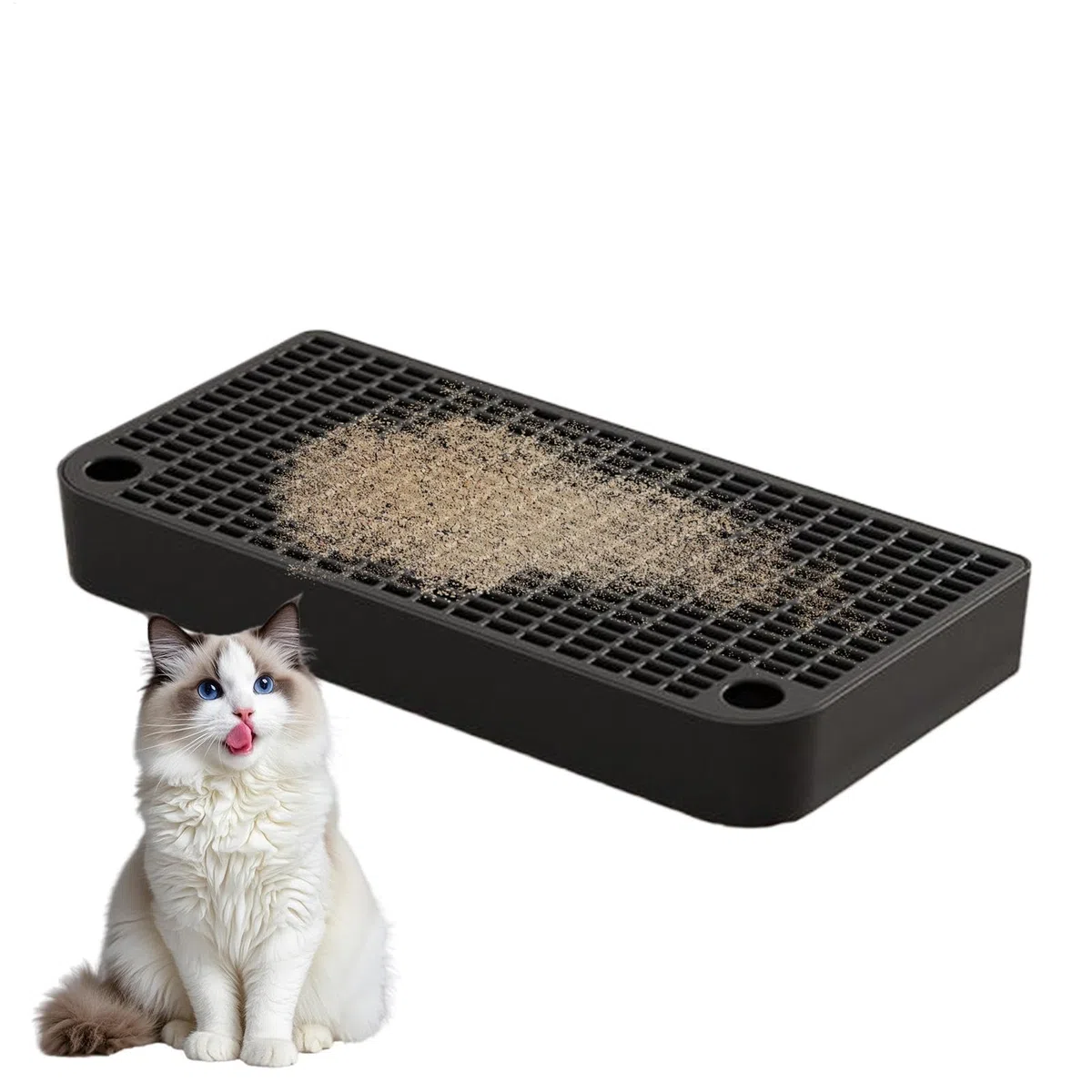 Escalón para Caja de, Trampa de de Doble con función de Filtro, Pedal de rampa de Inodoro Impermeable de 12.6 x 6.3 Pulgadas, para Mascotas, Conejos, Animales, Mejora la Limpieza y