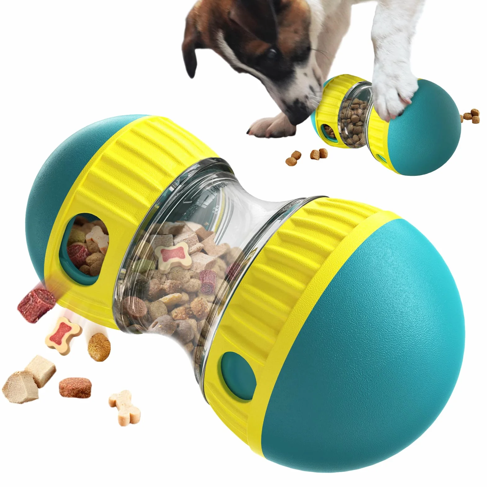 Juguete Interactivo para Perros, Juguete Indestructible para Cachorros, alimentador, dispensador de golosinas, comedero de Rompecabezas para Perros, alimentación Lenta para Razas masticables