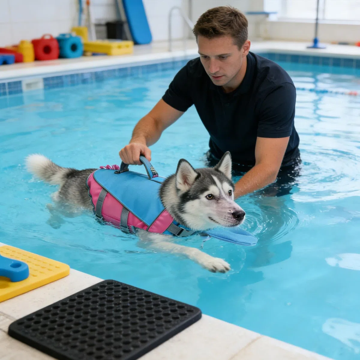 Chaleco Salvavidas para Perros | Ajustable y Desmontable con Reflectante - Chaleco Flotador para Perro en, Piscina, Lago, Río, Playa | para Razas pequeñas Grandes Exteriores Camping Piscina Playa Lag