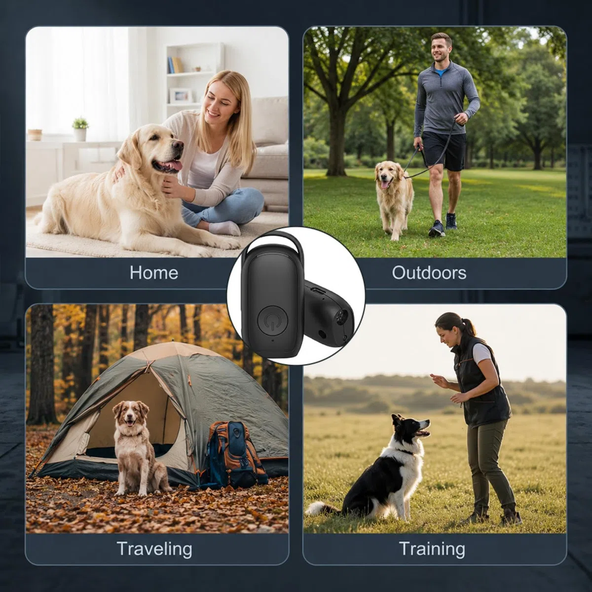 Antiladridos para Perros Ahuyentador de Perros Ultrasonidos Portatil Dispositivo Antiladridos Seguro con Luz LED para Entrenamiento y Control de Ladridos en Interiores y Exteriores