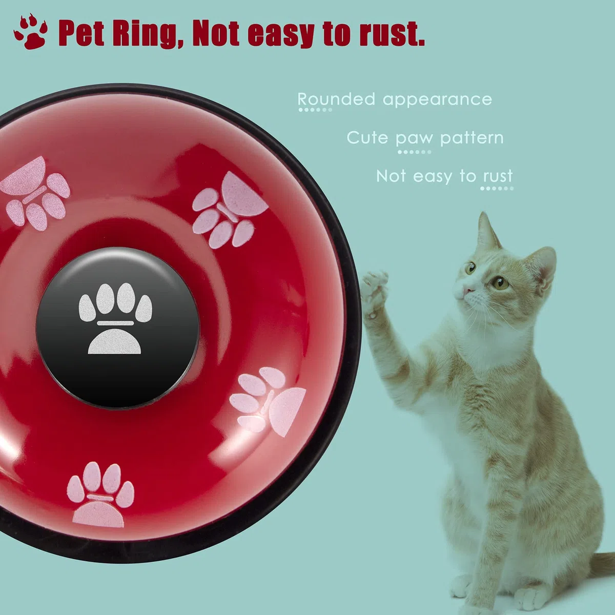 Campanas de Entrenamiento para Mascotas Set de 2 Timbre para Perros con Botones Grandes para el Entrenamiento para IR al Baño y la Comunicación con Perros y Gatos (Rojo + Blanco)