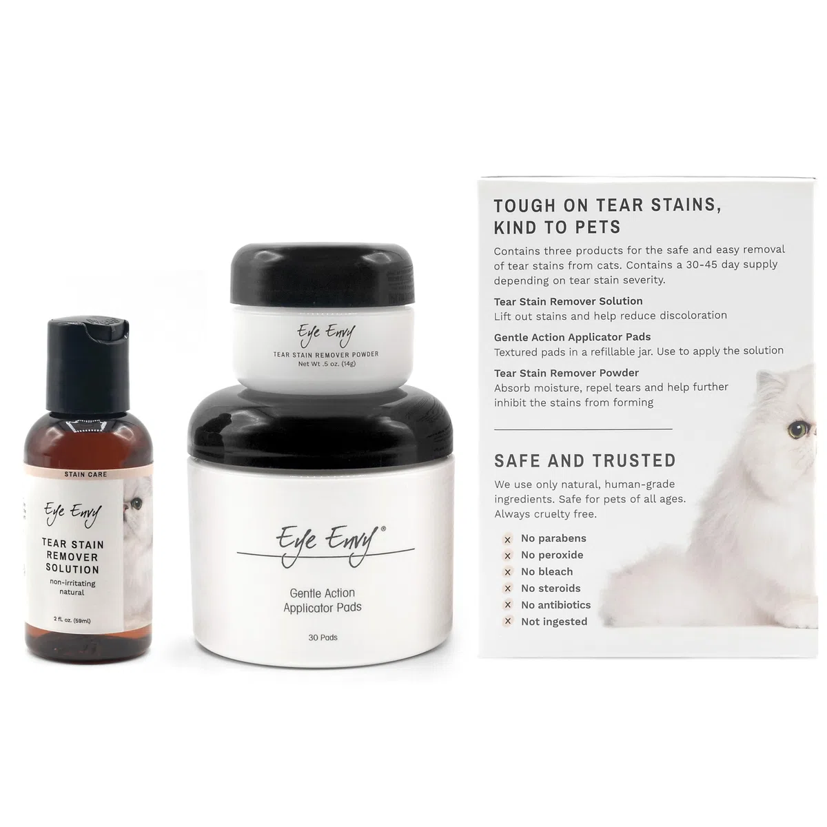 Eye Envy – Quitamanchas de ojos para gatos – Kit de iniciación