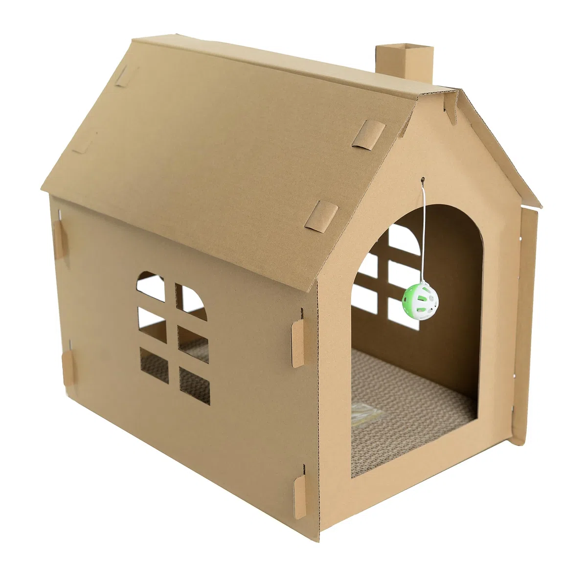 Casa de Carton para Gatos Refugio Rascador para Gato Desmontable Modelo Refugio de Cartón