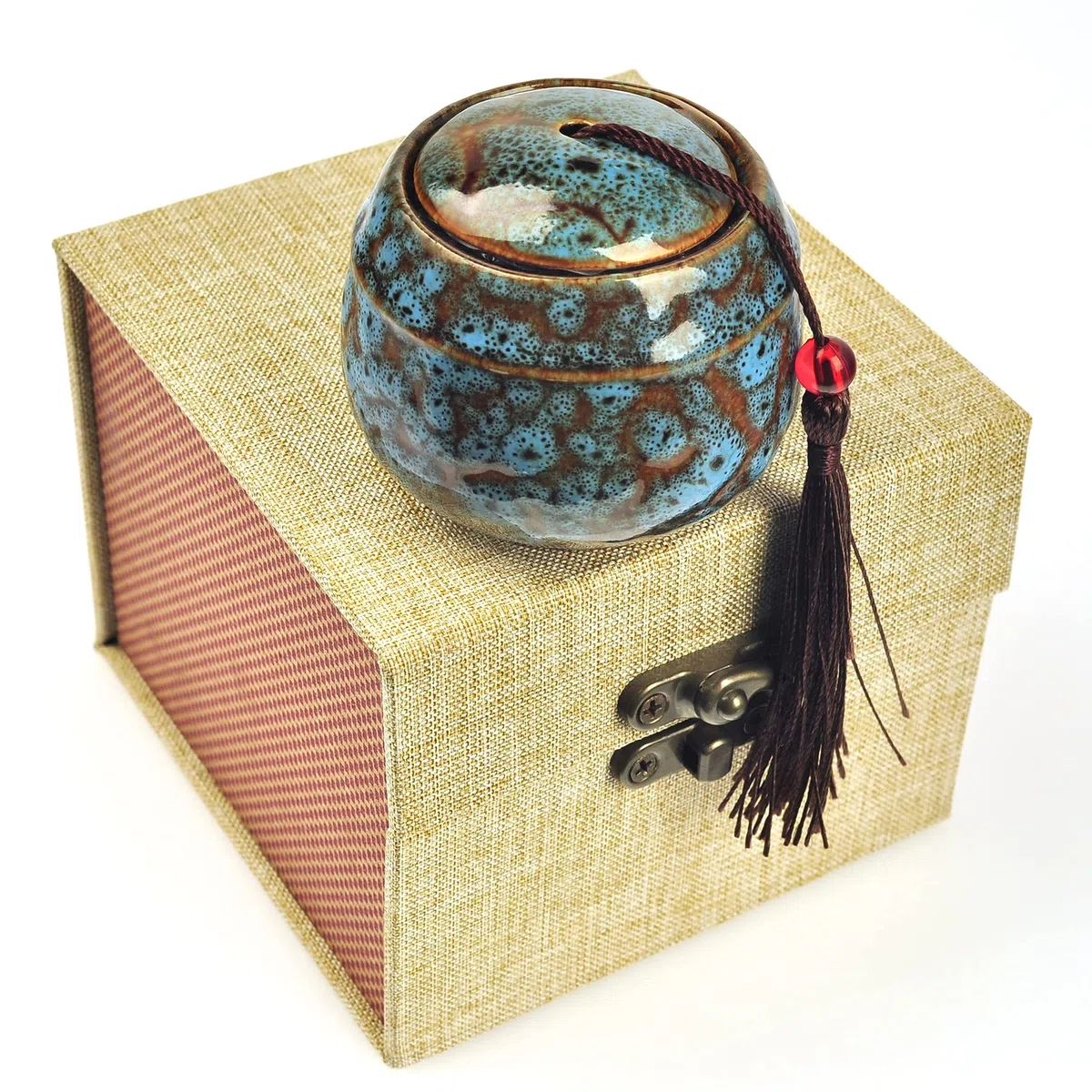 urnas pequeñas para Cenizas humanas, Mini urnas para Cenizas para Adultos para Mascotas, Perros, Gatos, funerarias para Cenizas de Recuerdo (océano Azul)