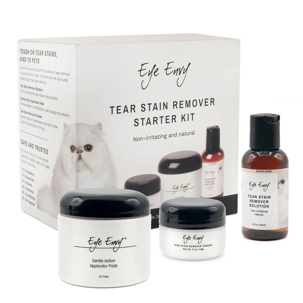 Eye Envy – Quitamanchas de ojos para gatos – Kit de iniciación