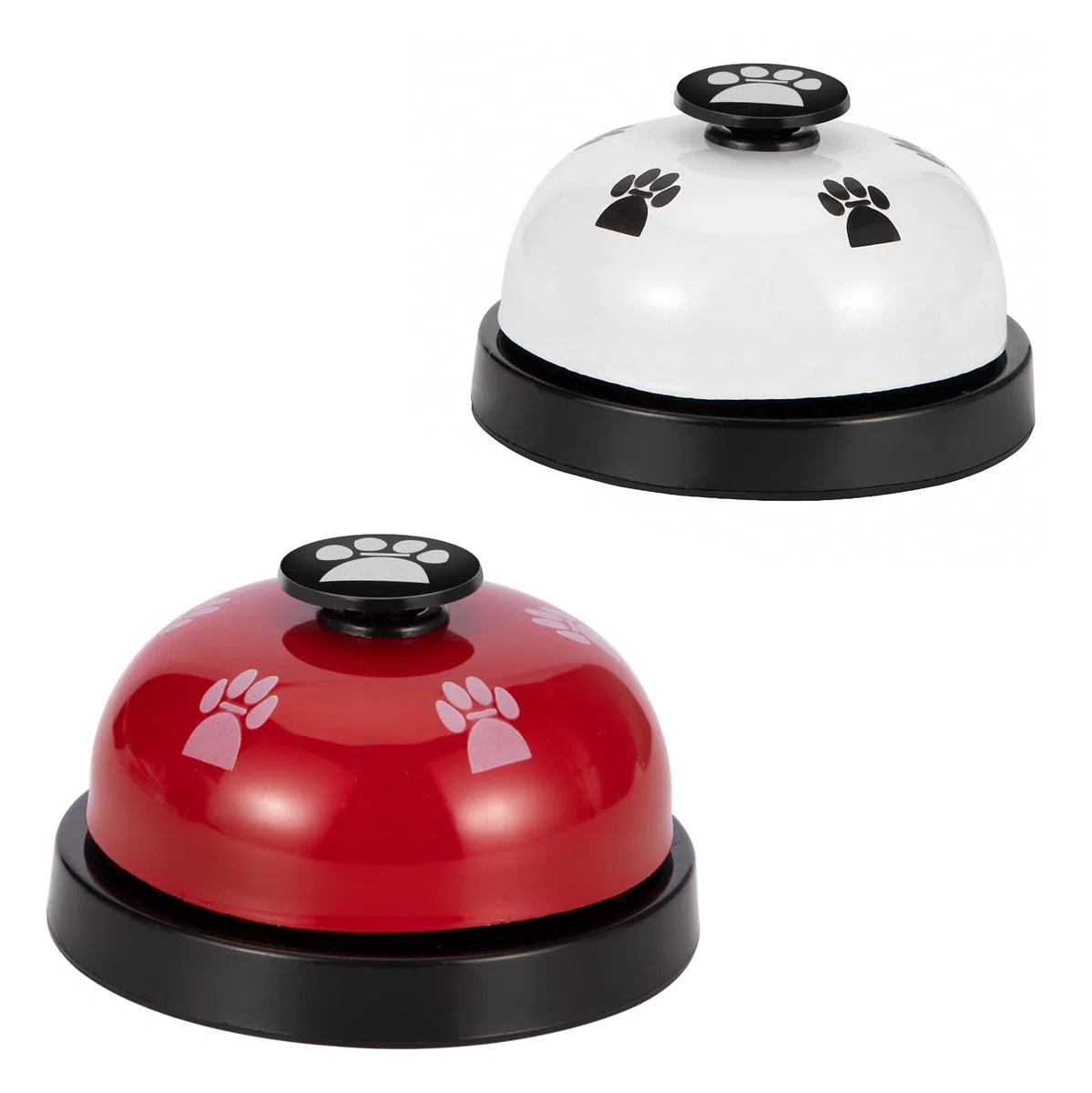 Campanas de Entrenamiento para Mascotas Set de 2 Timbre para Perros con Botones Grandes para el Entrenamiento para IR al Baño y la Comunicación con Perros y Gatos (Rojo + Blanco)